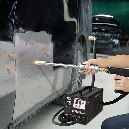 Miniatura 8 de VEVOR Kit de reparación de abolladuras de soldador de pernos, 3000 W 110 V, extractor de abolladuras, 7 modelos de máquina de soldadura por puntos