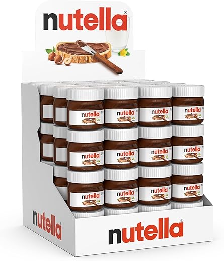 Nutella - Crema Spalmabile alle Nocciole e Cacao, Senza Glutine, Conservanti e Grassi Idrogenati, Formato Scorta per Eventi e Bomboniere, ottimale a Colazione, 64 Vasetti da 25 gr