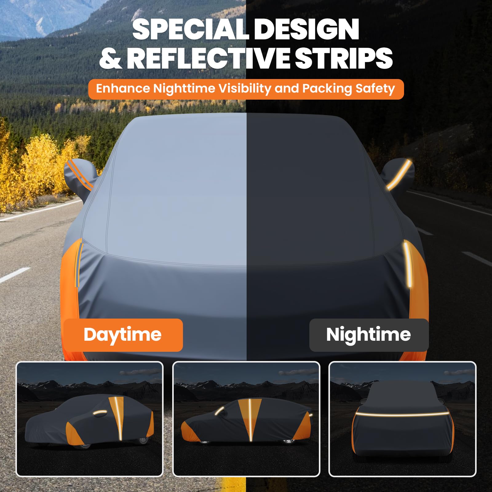 420d Sedan Car Cover Fits for Toyota Corolla Honda Civic Nissan Sentra Mazda 3 Accessories Waterproof All Weather — view 4