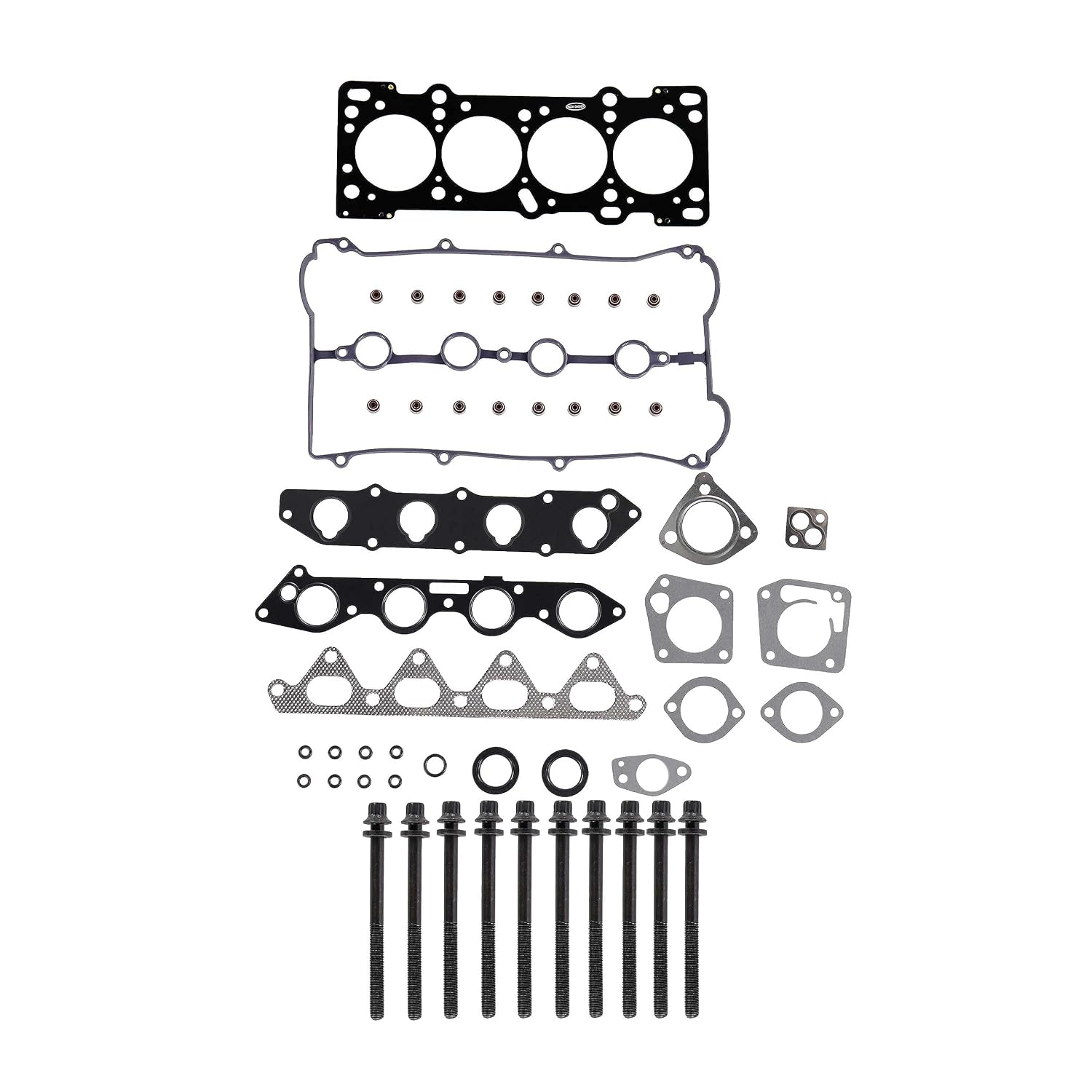 DNJ HGB489 Cylinder Head Gasket Set with Head Bolt Kit for 1998-2001 Kia Sephia 1.8L 1793cc L4 DOHC