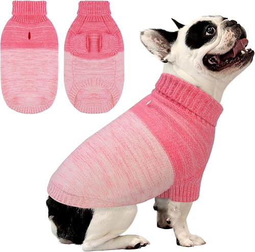 Queenmore Small Dog Sweater, Knitted Pullover Puppy Sweater,Cold Winter Pet Swea