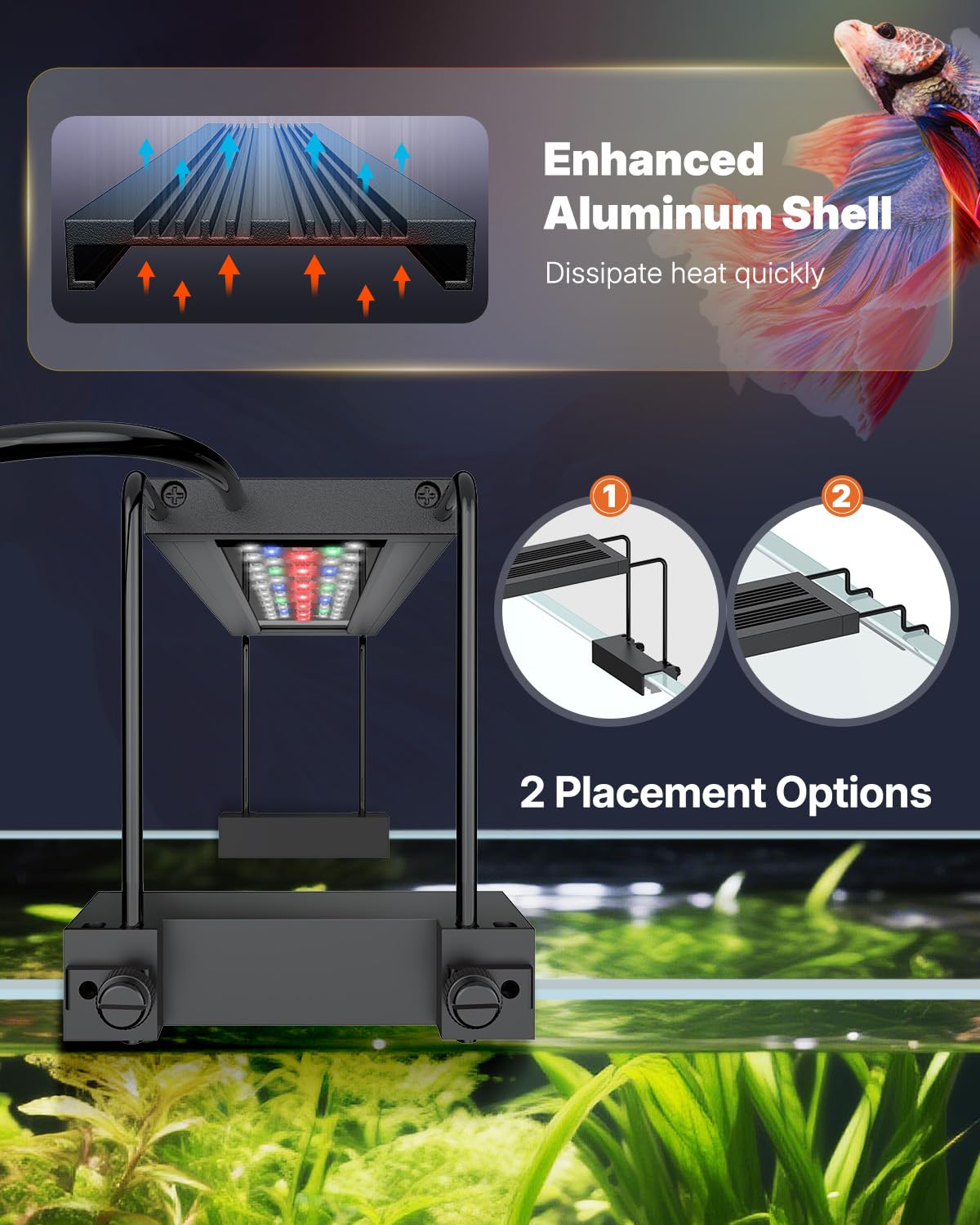 Pawfly Aquarium Light for Plants, 25 W Bluetooth Fish Tank Light, Full Spectrum Aquarium Lights for 24"-30" Fish Tanks, Extendable 24/7 LED Lights with Timer Modes & Adjustable Brightness - image 6