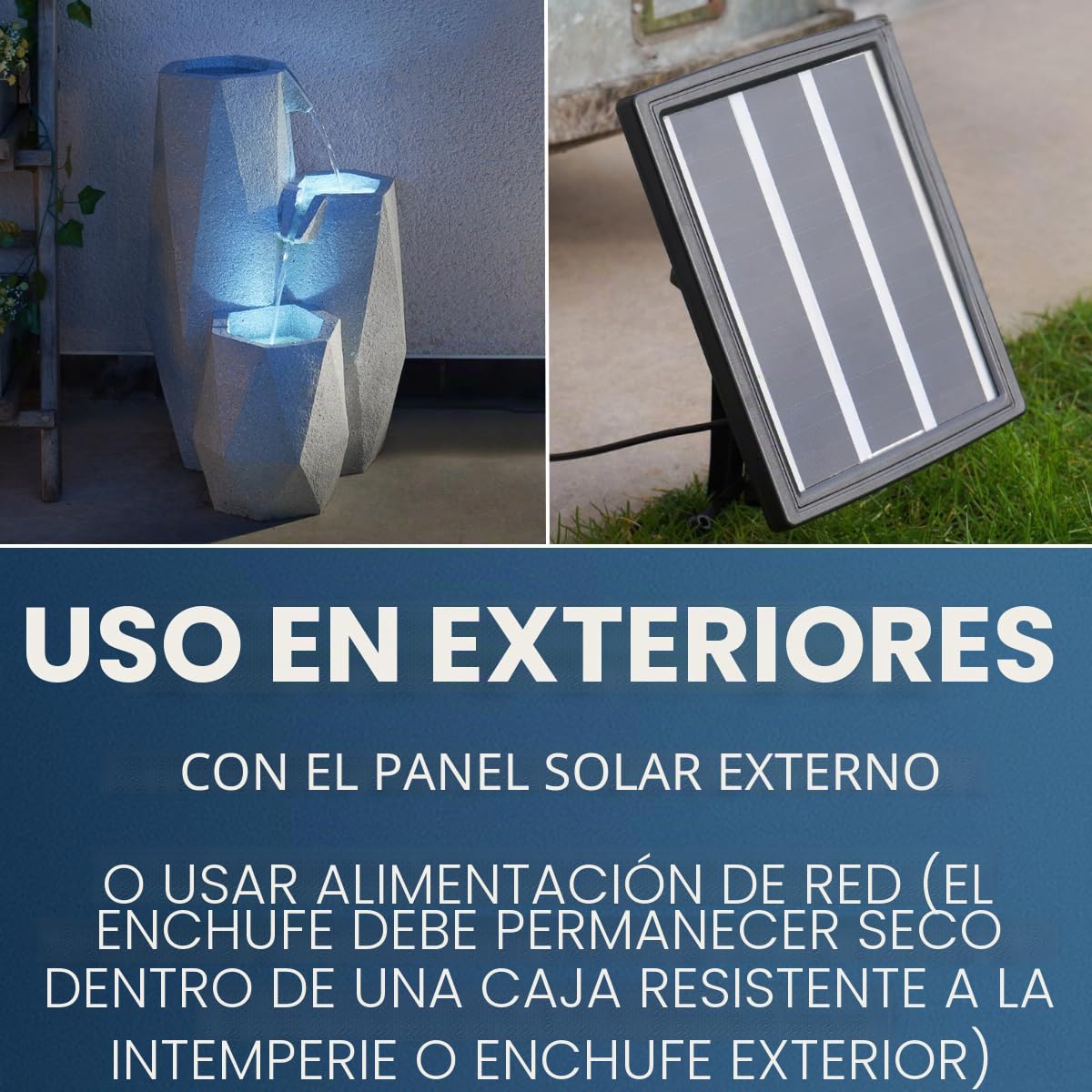 Festive Lights Fuente solar en cascada LED blanca, SL122