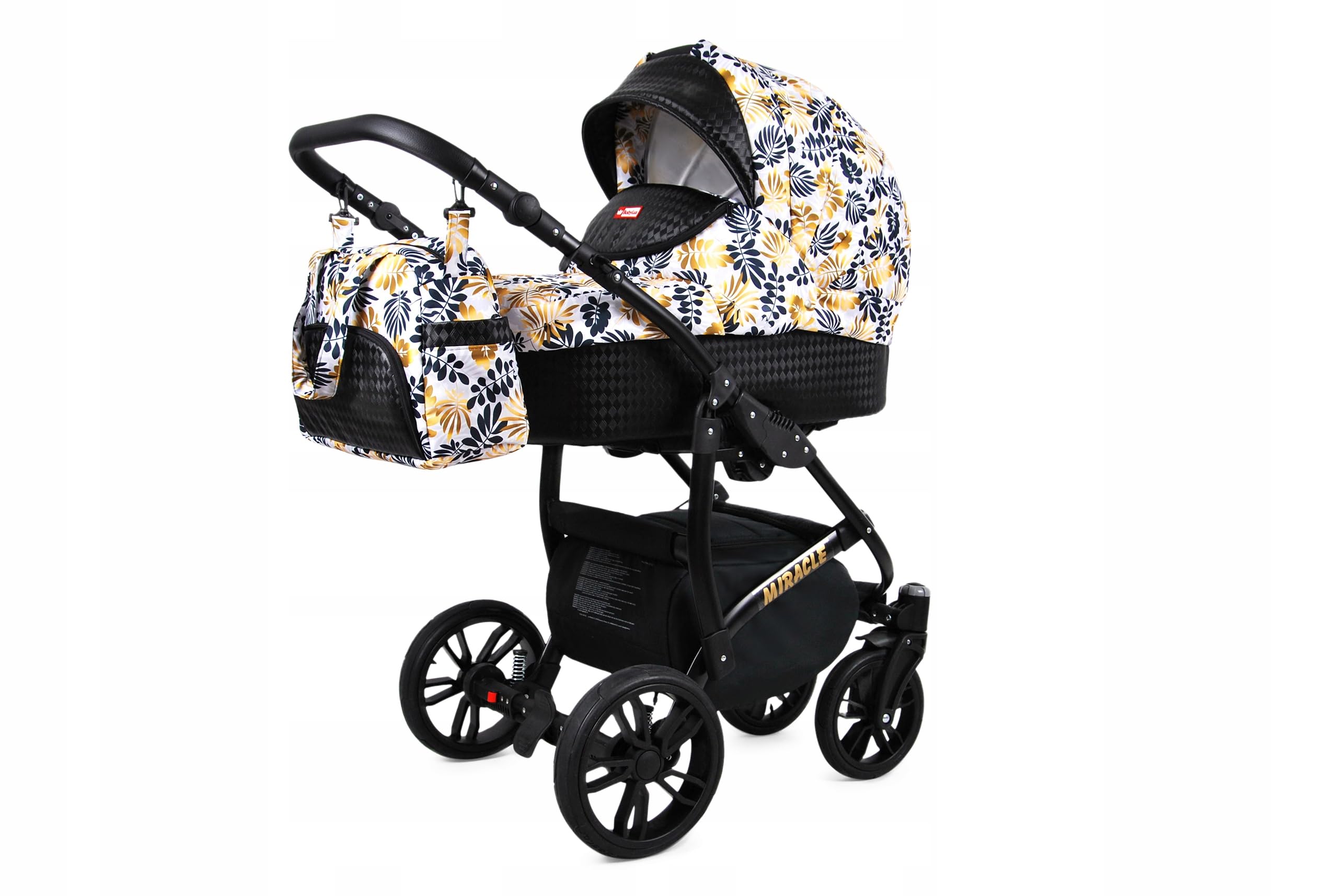 BabyLux® Carrito de Bebé Sistema de Viaje Set 3 en 1 - Miracle - incl. Capazo, Silla de Paseo, Silla Coche - Cochecito - con Bolso cambiador, Cubierta para la lluvia, Mosquitera etc.