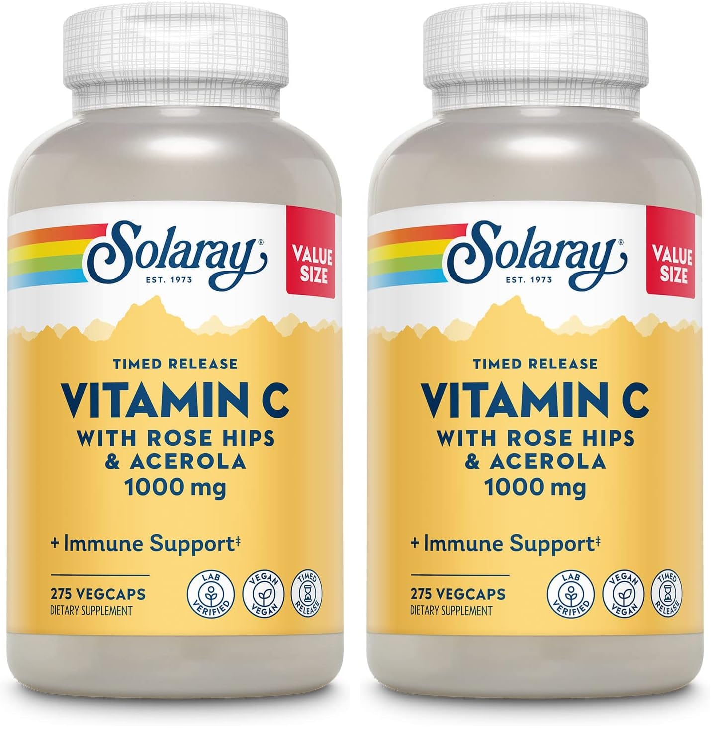 SOLARAY Vitamin C 1000mg - Time Release Vitamin C Capsules w/Rose HIPS and Acerola for Bioflavonoid Support - Two-Stage, All-Day Immune Support - Vegan, 60 Day Guarantee — Amazon image 9