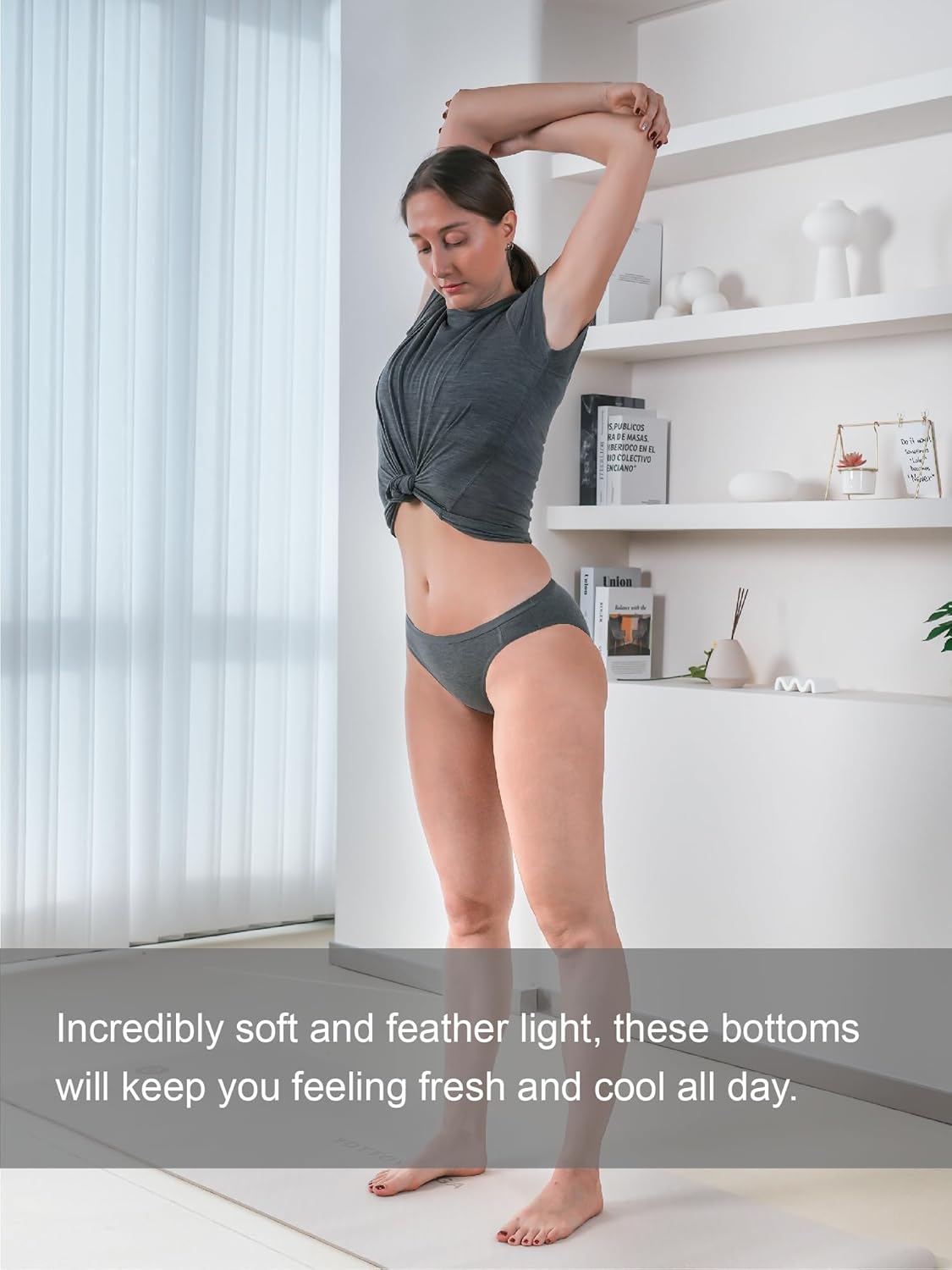 METARINO Women's Underwear Mid Waisted Ladies Panties Merino Wool Sports Active Briefs 3 Pack - Image 4