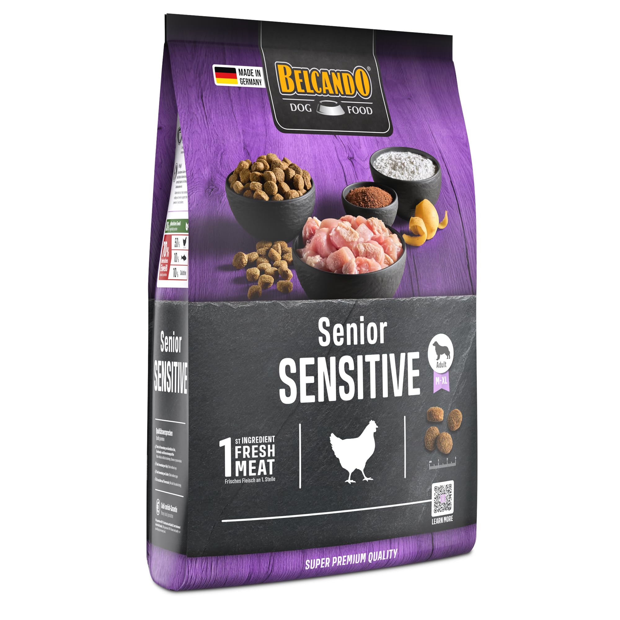Belcando Senior Sensitive [4 kg] karma dla psów | Sucha karma dla starszych i wrażliwych psów | Kompletna karma dla psów wszystkich ras