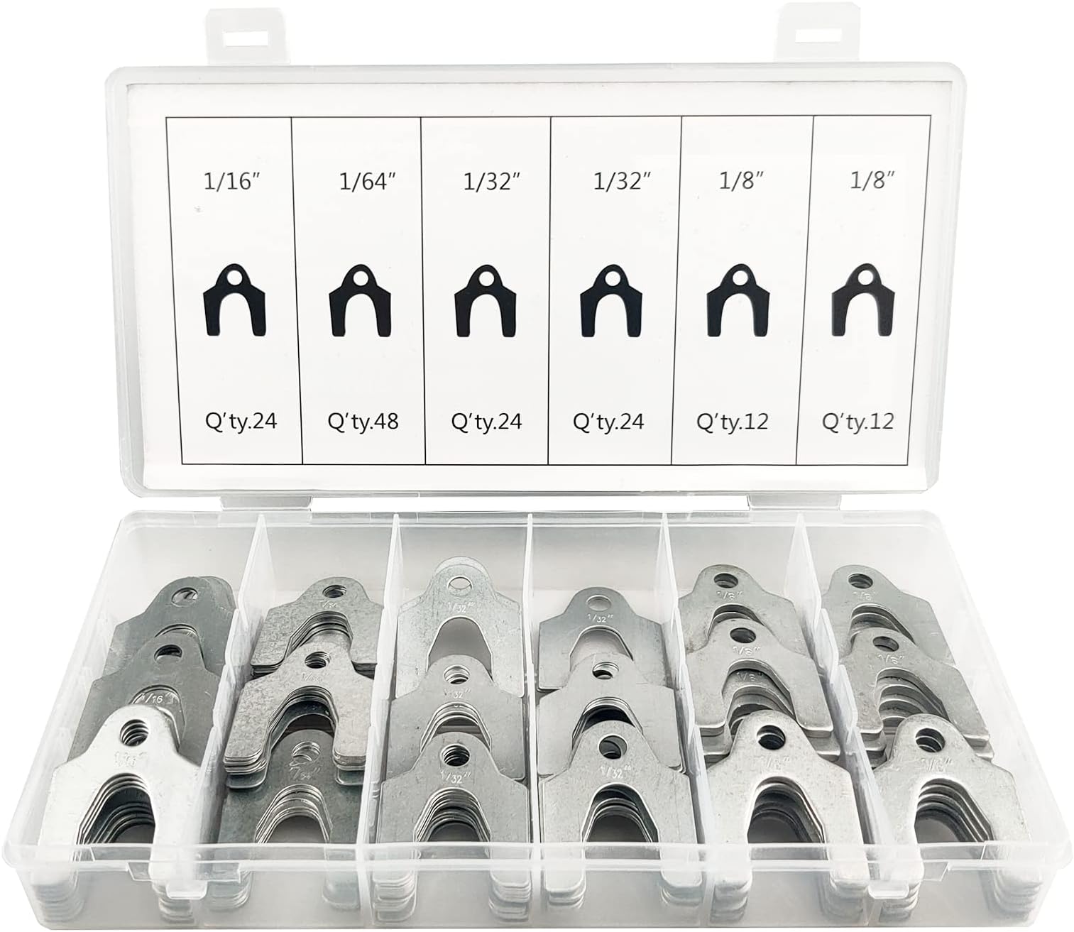 144 Pieces Auto Alignment Body Shim 1/16" 1/64" 1/32" 1/8" Alignment Shims Assortment Set