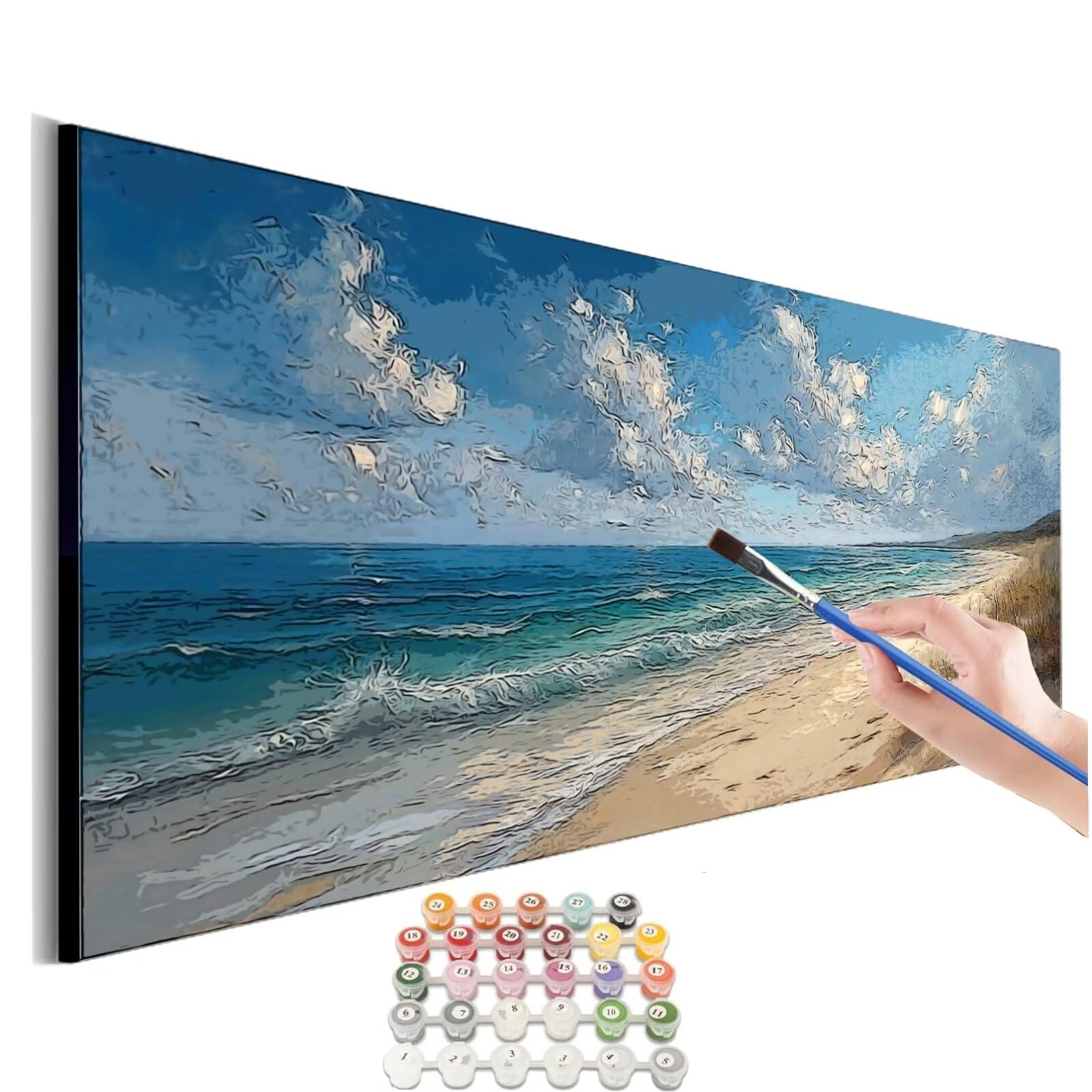 Dipingi con i Numeri Adulti Paint by Numbers Bambini Kit di Pittura a Olio Su Fai-da-Te Pittura Acrilica Principianti Hobby Creativi Decora la Casa Donne Creart Regalo, Senza Cornice80x160cm M-30