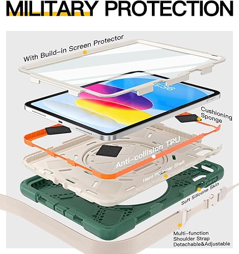 Miniatura 33 de BRAECN Funda para iPad de 9ª/8ª/7ª generación, resistente a prueba de golpes con protector de pantalla, soporte para lápices, soporte para tapa