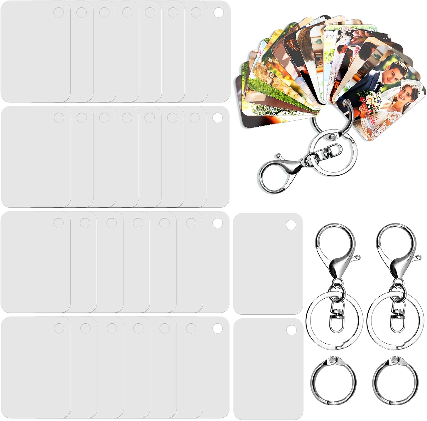AOUXSEEM Sublimation Mini Photo Album Blanks with Keychain, Double-sided PVC Material for Heat Press Gifts
