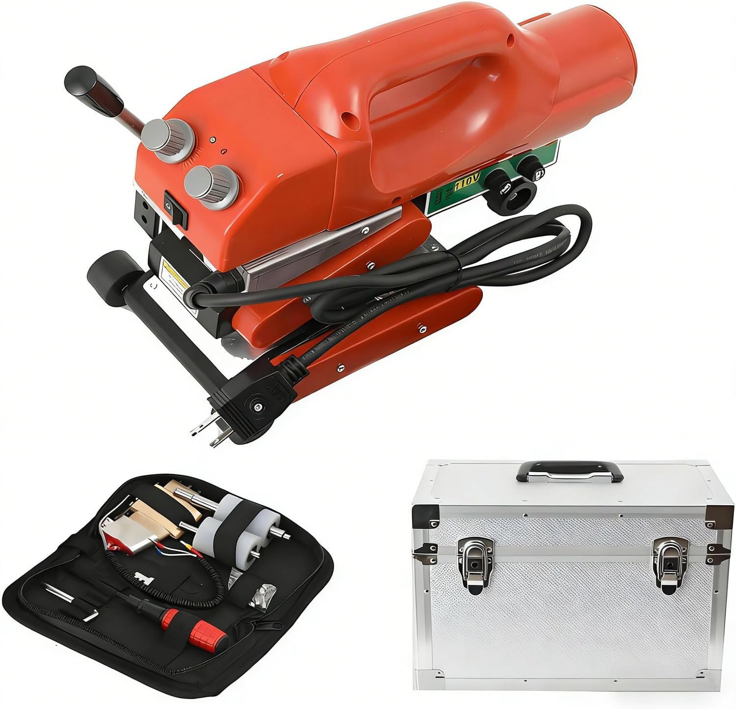 Lap Geomembrane Liner Hot Wedge Welder Kit with Tool Box, Automatic Plastic 0.5-5m/Min Welding Tool for Tunnel Waterproof & Drainage Board RubberWheel