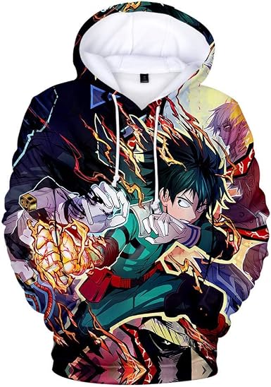 Cosplay Life Boku No Hero Academia My Hero Academia - Felpa con cappuccio  con tasca a marsupio - multicolore - XXX-Large : Amazon.it