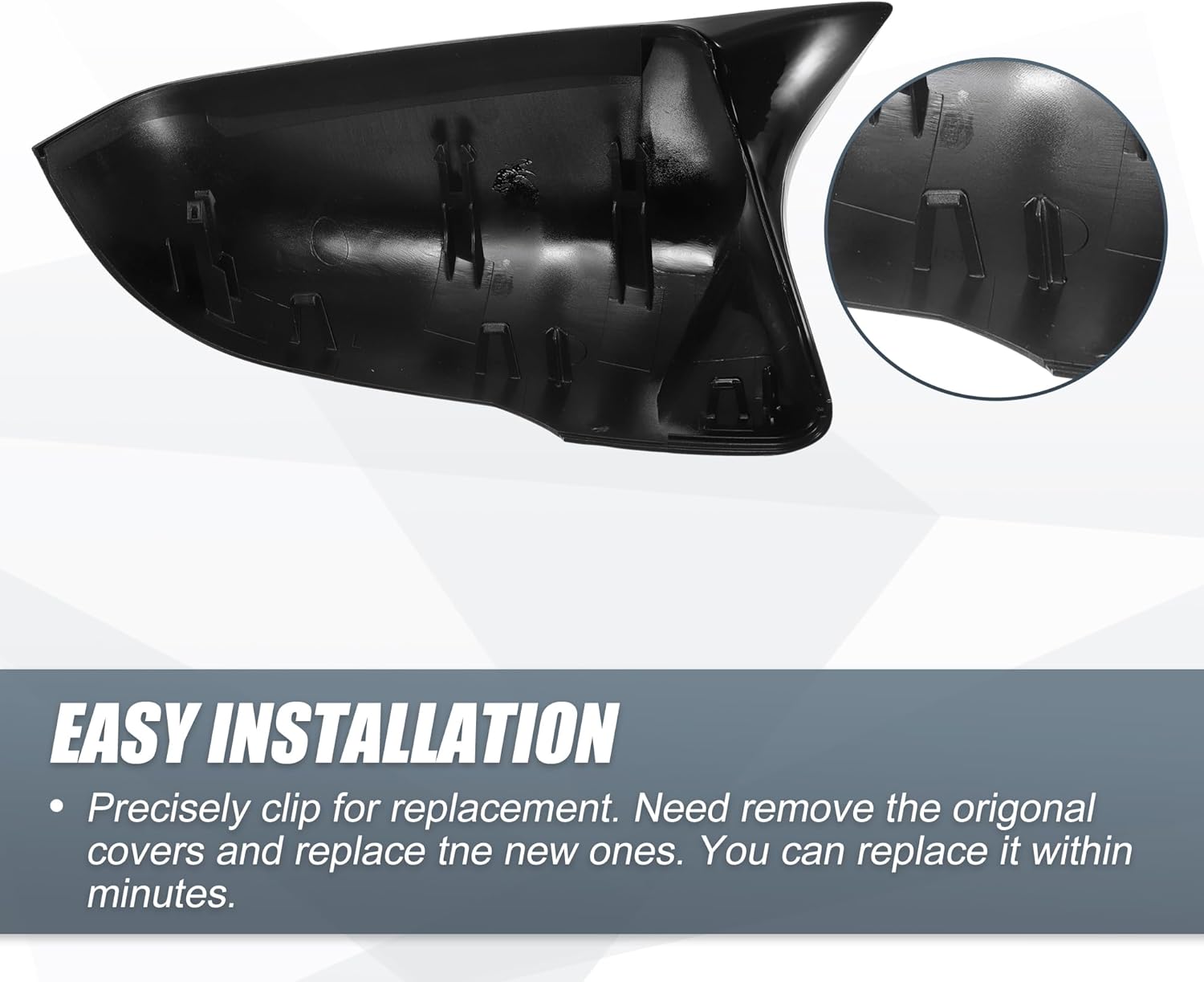 X AUTOHAUX 1 Pair Car Rear View Driver Passenger Side Mirror Cover Cap Replacement Gloss Black for BMW X1 F48 2 Series F45 F46 2016-2023 Mirror Guard Covers Exterior Trims