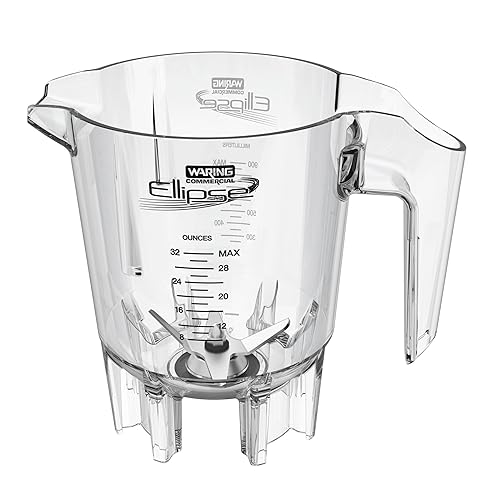 Waring Contenedor de copoliéster elipse comercial, tarro de 32 onzas compatible con mezclador de doble motor MXE2000, unidad de repuesto o repuesto,