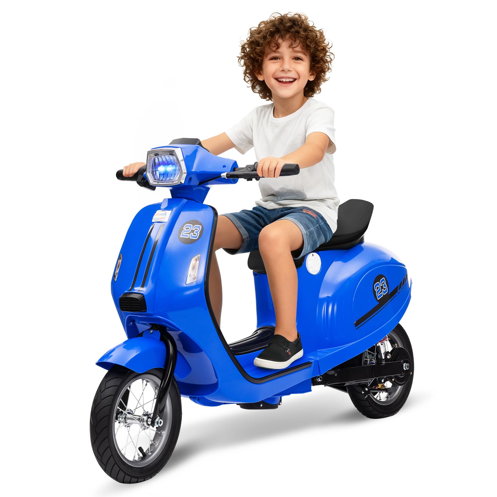 24V Electric Motorcycle for Kids - Electric Scooter with Seat for Kids 8-14 - Ride On Scooter with