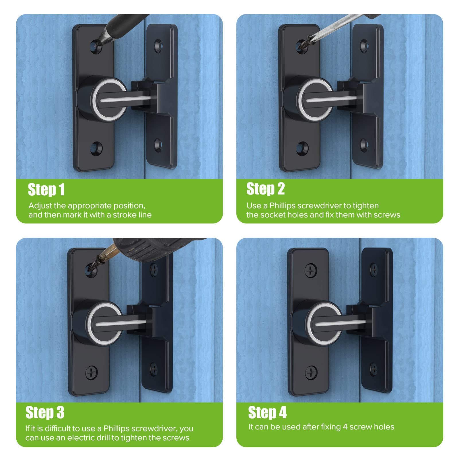 Buy Barn Door Lock Hardware, 90 Degree Heavy Duty Gate Latches Flip