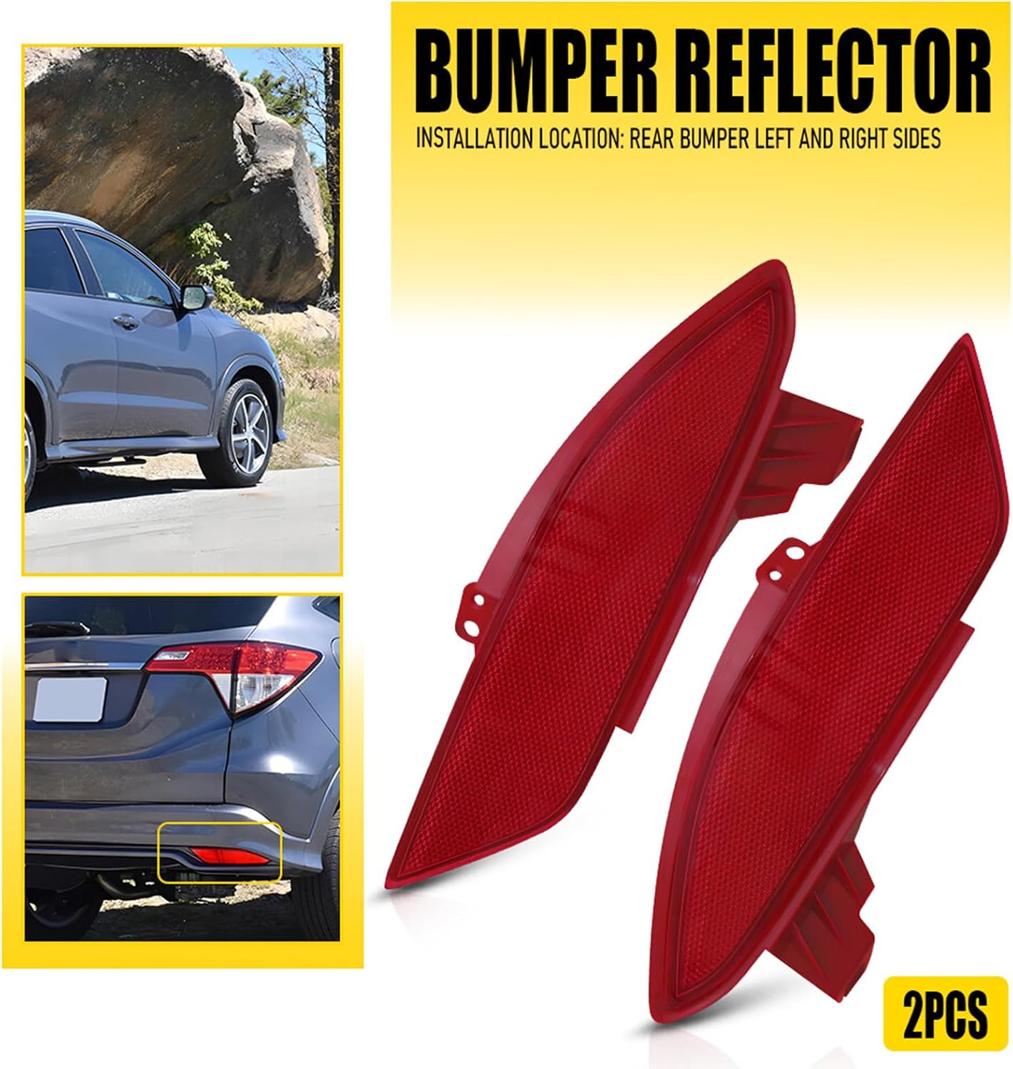 Pair Rear Left Right Bumper Reflector Set for Honda HR-V 2016-2022 33505-T7S-A01 33555-T7S-A01