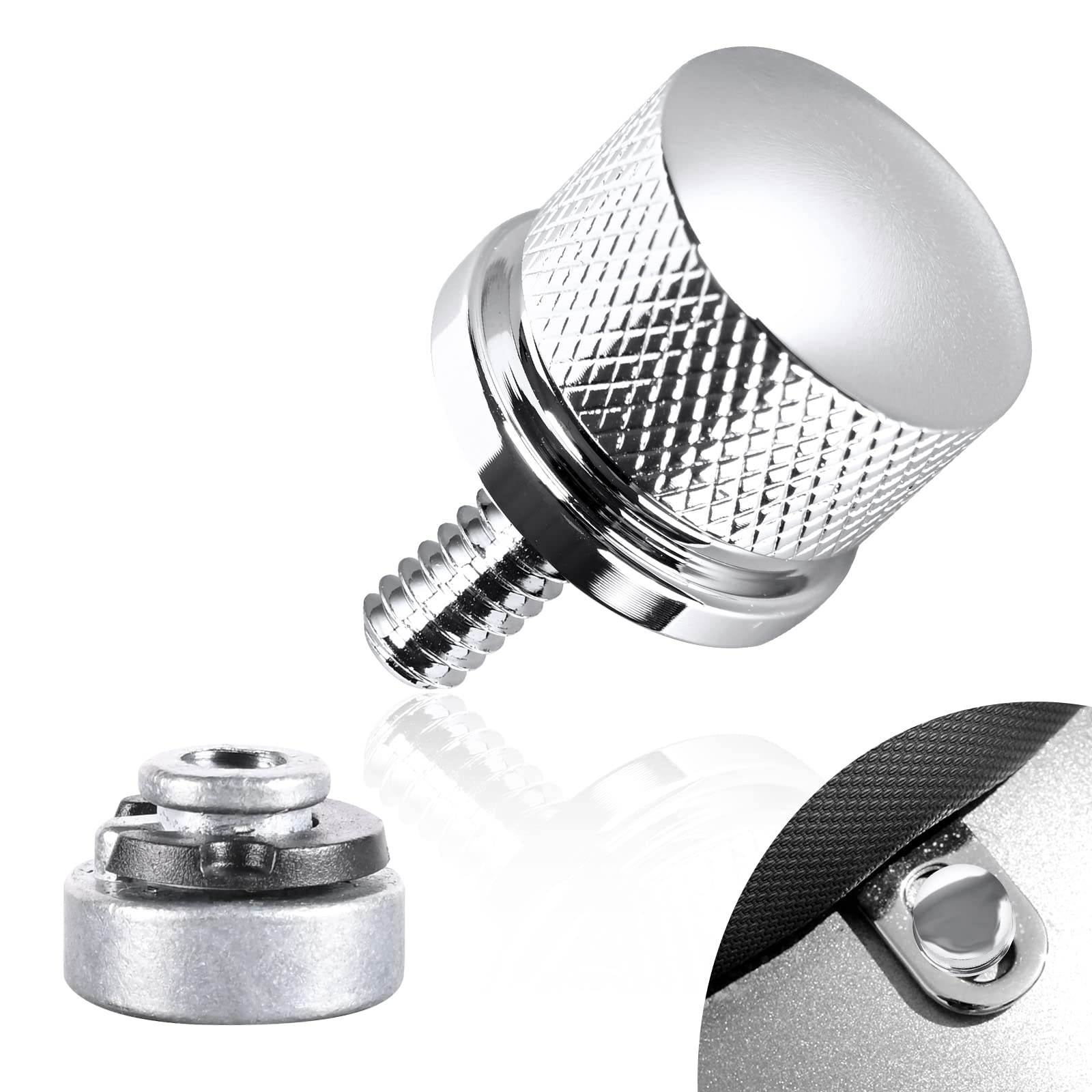Hutexico Easy Install Aluminium Seat Bolt Screw Mount Knob Cover for Harley Motorcycle Rear Fender Knurled Screw Nut for Dyna Softail Road Glide Street Touring King CVO Electra Iron 883 Bob 1996-2024
