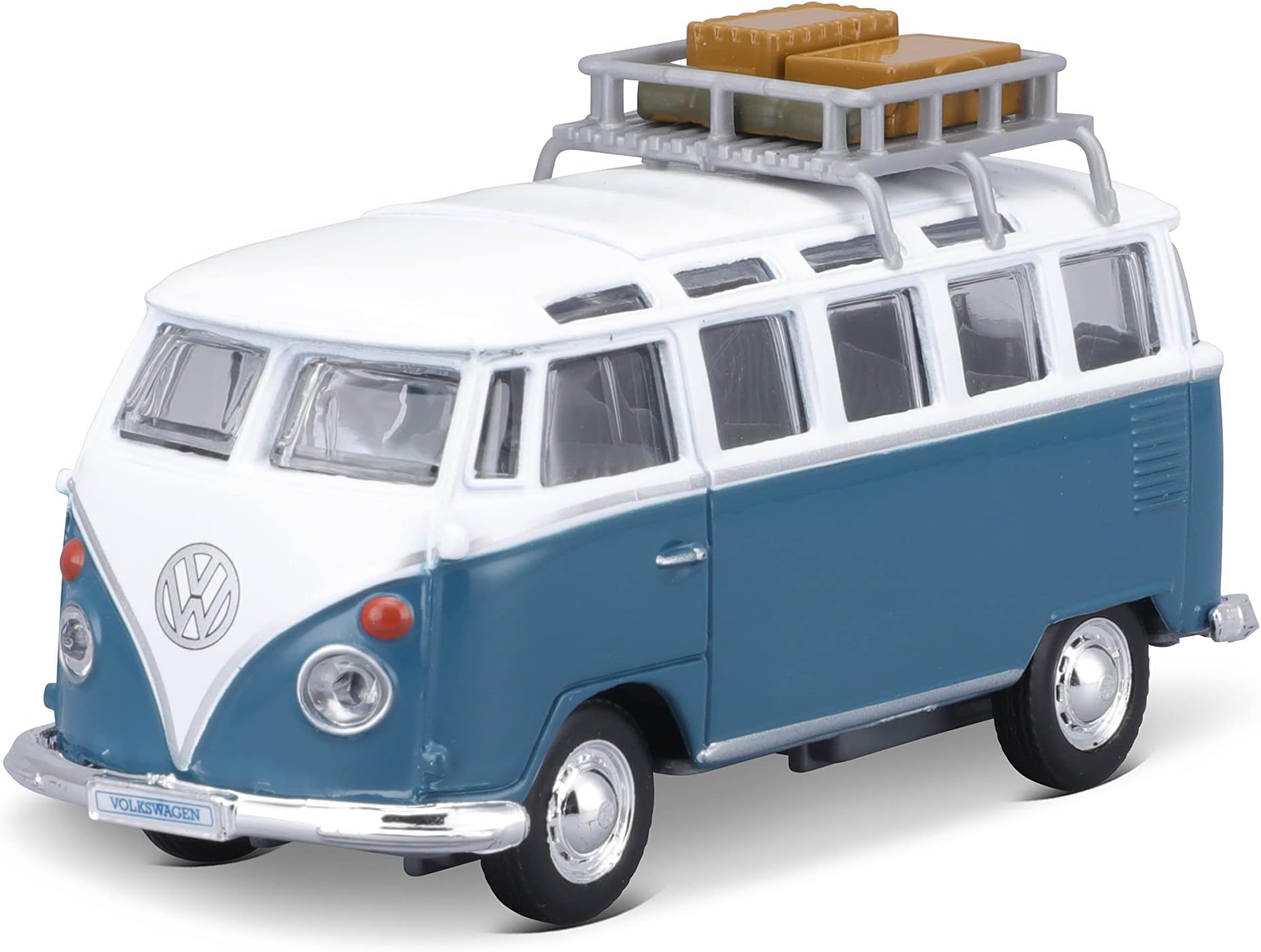 Maisto 4.5In Volkswagon Samba Van Type 2 - White & Blue