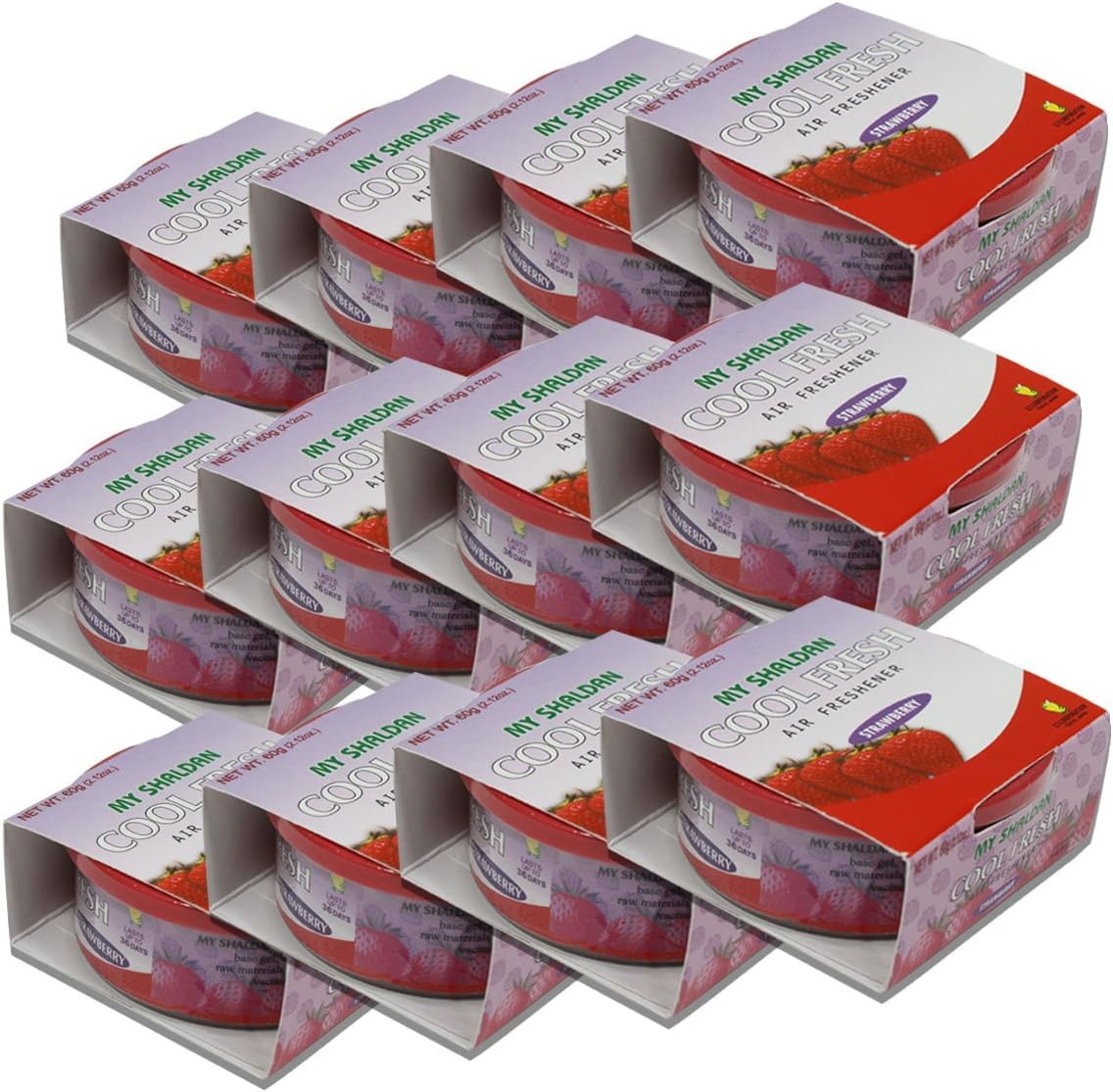 Auto Dynasty My Shaldan Cool Fresh Japanese Natrual Fruit Extraction Car Air Freshener Cans, Orange Scented, Pack of 12