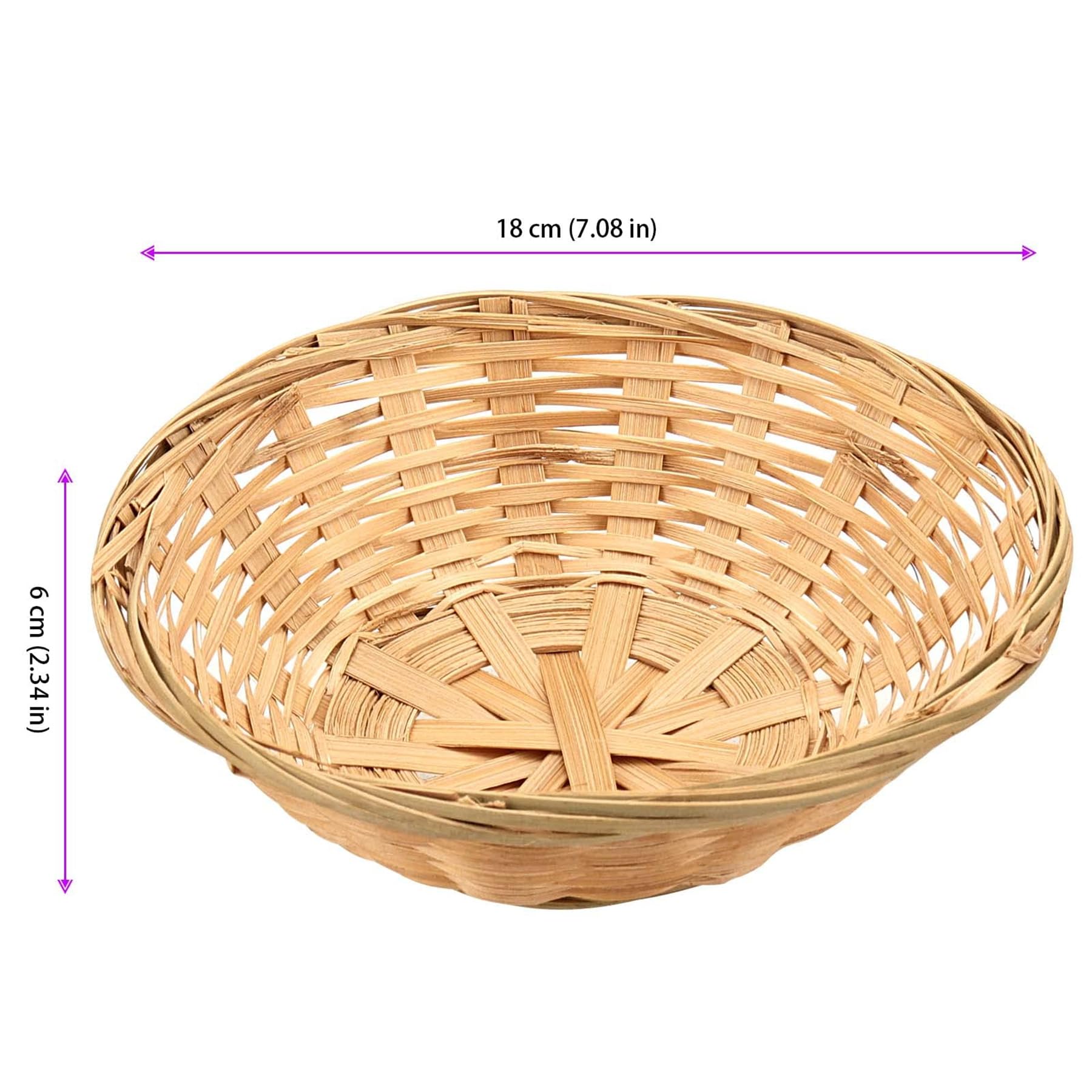 Set di 12 cestini per pane in bambù, cestino rotondo in vimini di bambù naturale per conservare pane, frutta e snack