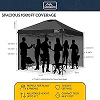 Vista 2 de KAMPKEEPER Tienda de campaña desplegable de 10 x 10, impermeable, sombra portátil con paredes laterales, refugio instantáneo ajustable al aire libre