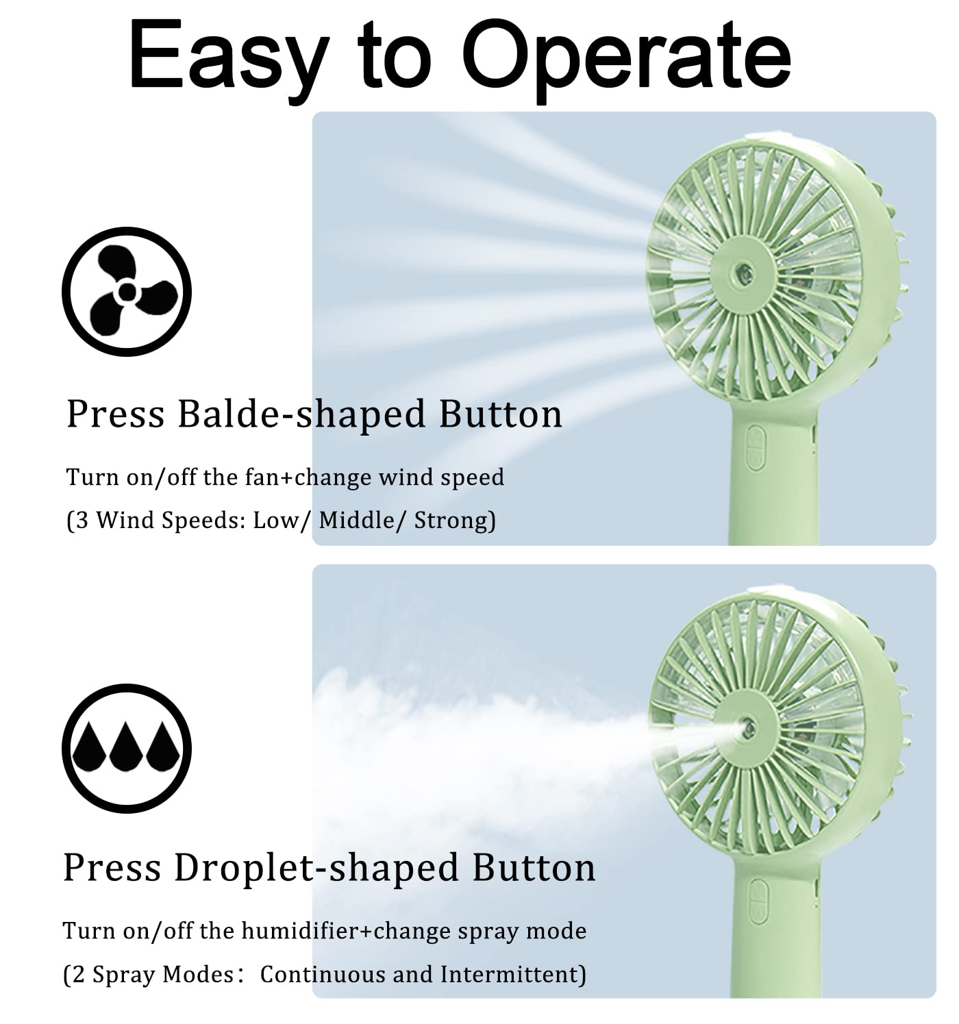 VENTILATEUR DE BRUMISATION Portable, Ventilateur De Brumisation à Main