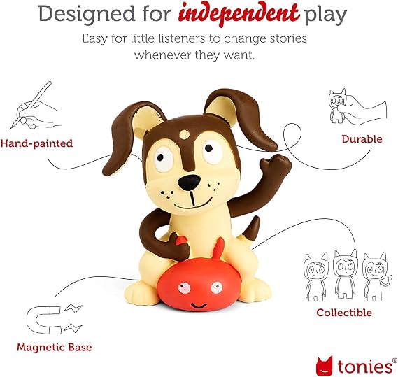Toniebox 1 Audio Player Starter Set with Playtime Puppy - Listen, Learn, and Play with One Huggable Little Box - Gray