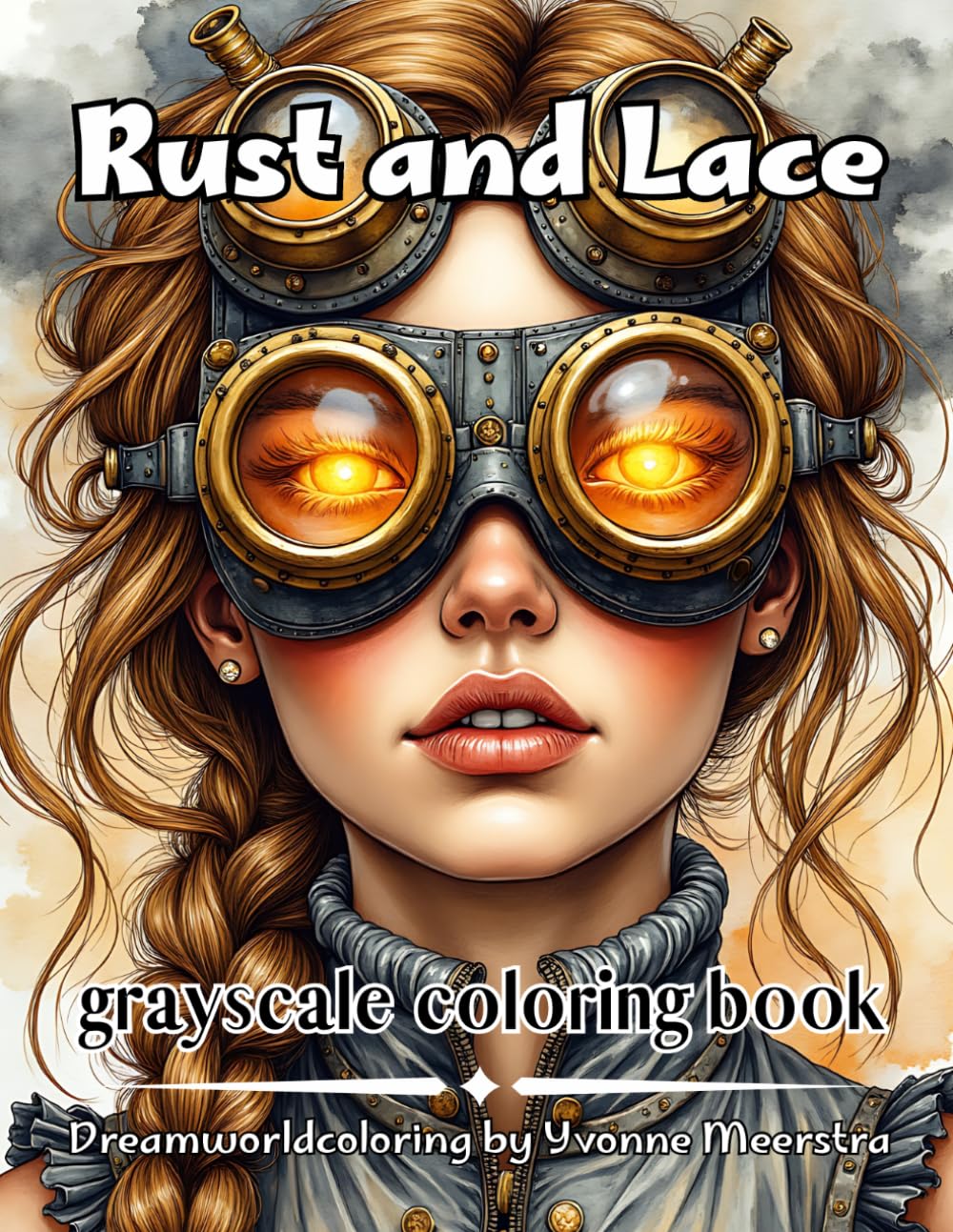 rust and lace: A Grayscale Coloring Book of Steampunk Beauty, Vintage Fashion, and Dreamlike Mechanical Worlds