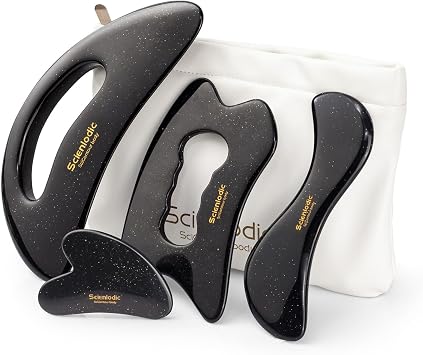 Scienlodic 4 Pcs Body Gua Sha Set for Lymphatic Fascia & Cellulite Massage