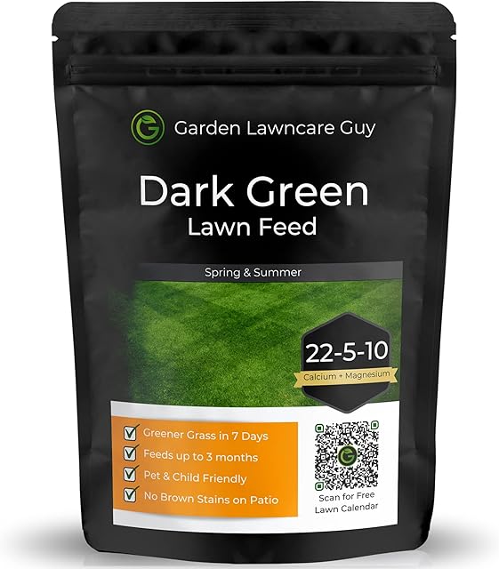 Dark Green Lawn Fertiliser - Non Toxic - High in Nitrogen Greens Grass Fast - Feeds for 90 Days - Child and Pet Friendly - Garden Lawncare Guy