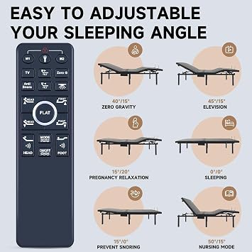 ZWP HJH89 Replacement Remote Control for Richmat, Sven & Son, EGOHOME, Handset, Mattress Firm MUUEGM Dyonery Mojigam Adjustable Bed Base