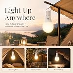 E26 Ampoules lumineuses fonctionnant par batterie avec télécommande & Toucher, A19, 2600mAh, 2 Emballage LED Ampoules rechargeables, 3 CCT, 9 RGB Couleurs & 2 Modes, USB-C, Dimmable, 3 Réglages de minuterie, crochet, pour lampes sans puissance