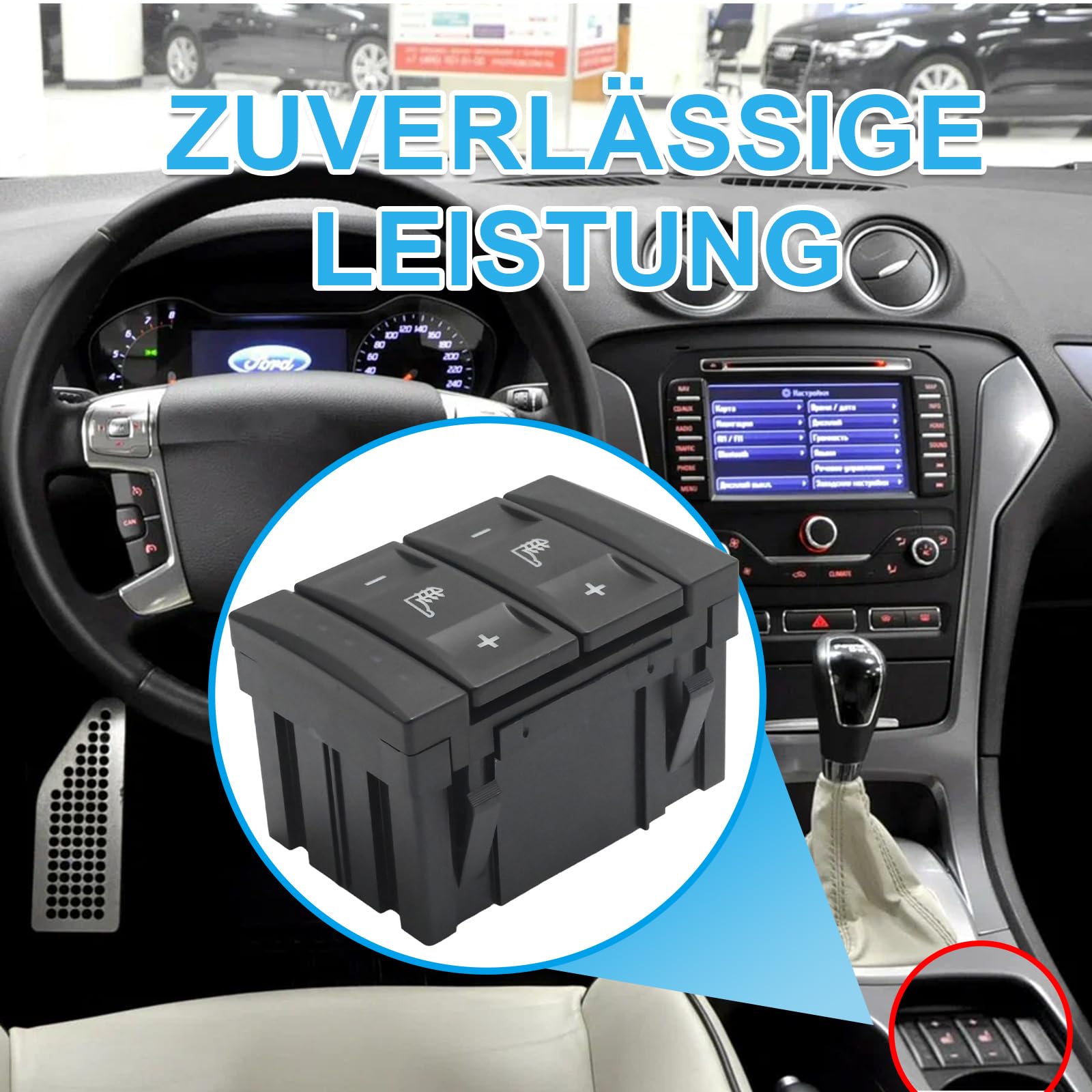 6M2T-19K314-AC - Interruttore elettrico di ricambio per Ford Mondeo MK4 2007-2010, ricambio per Ford S-MAX 2006-2010, sostituisce BS7T-19K314-AB