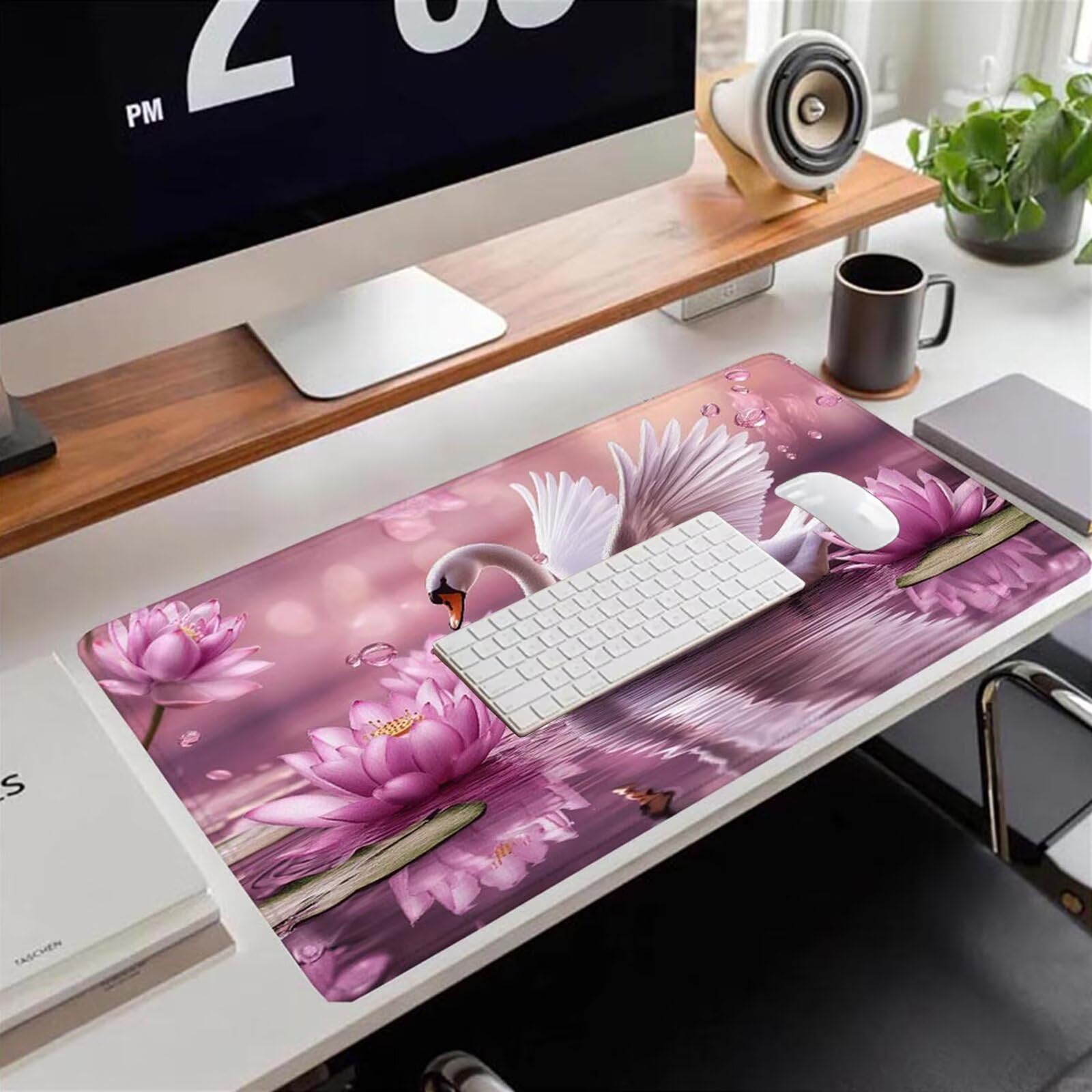 Gamingowa podkładka pod mysz 1200 x 600 x 3 mm, XXL, wodoszczelna, odporna na ścieranie, z przyszytymi krawędziami, różowa, podkładka na biurko, poprawia prędkość i precyzję, do laptopa, komputera