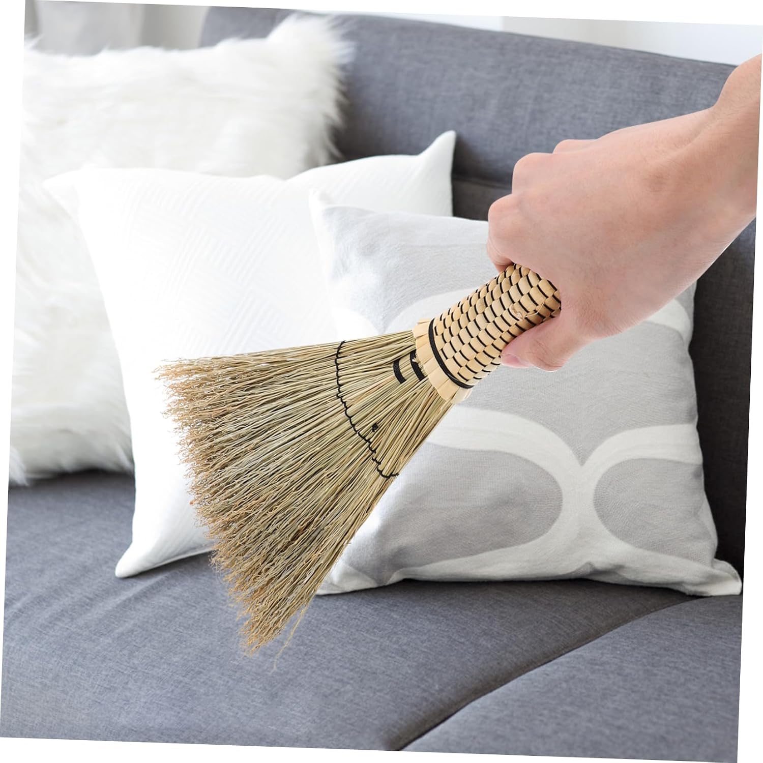 Mikinona Ergonomic Corn Broom Natural Straw Sweeping Brush Soft Cleaning Tool Hand Broom Home Dust Brush image 4