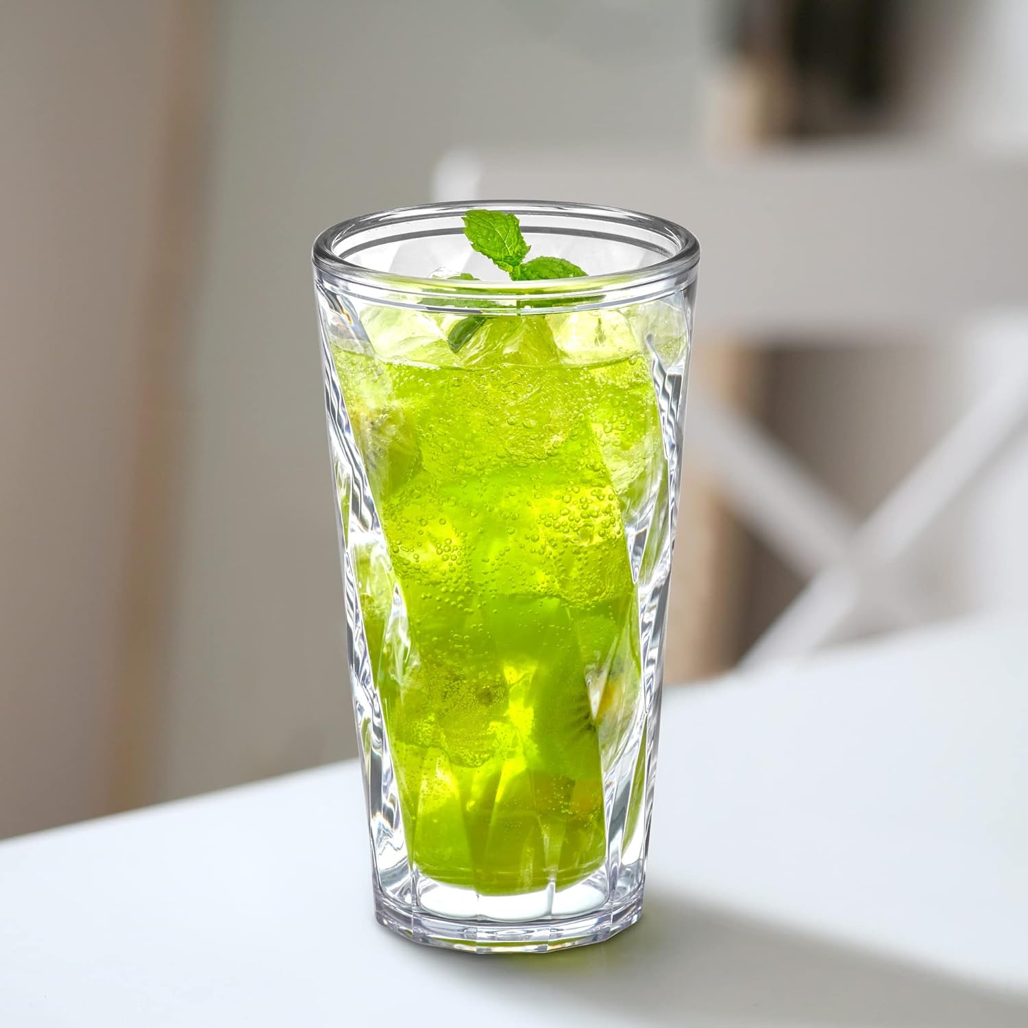 Amazing Abby - Alps - 22-Ounce Insulated Plastic Tumblers (Set of 4), Double-Wall Plastic Drinking Glasses, All-Clear High-Balls, Reusable Cups, BPA-Free, Shatter-Proof, Dishwasher-Safe - Image 2