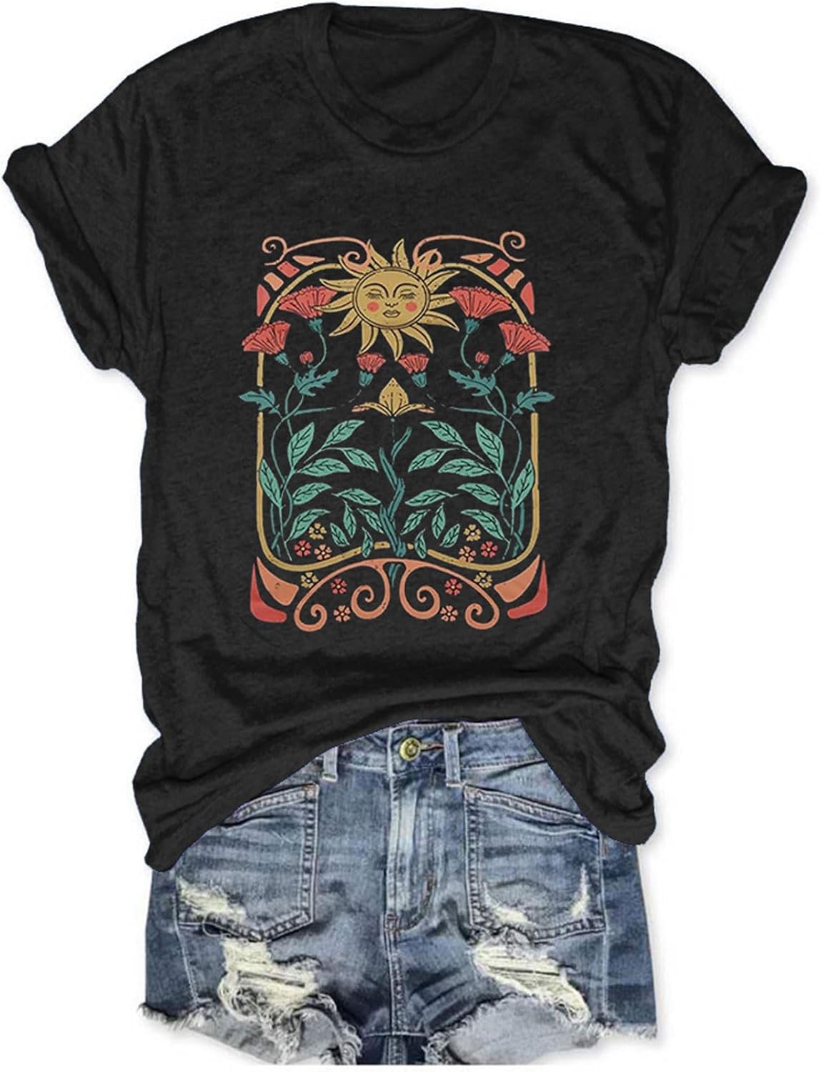 Women's T Shirts Short Sleeve Shirt Cute Graphic Tees Loose Casual Summer Tops