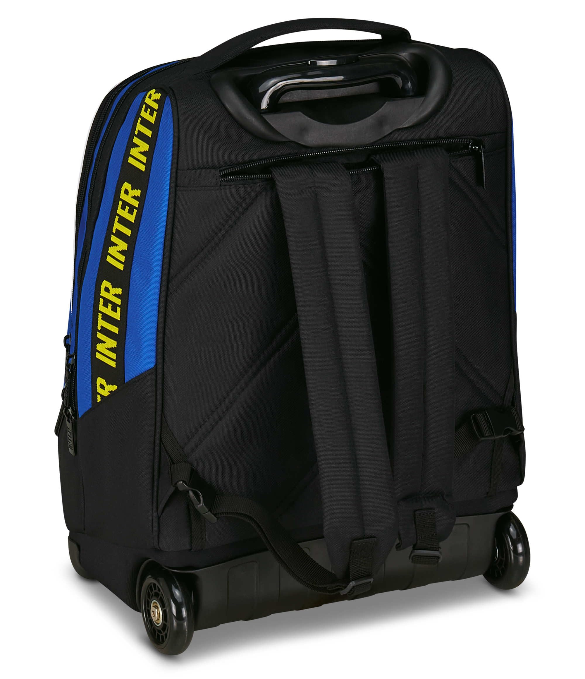 Seven Inter Big Trolley Calcio Scuola Fisso, Blu, 2 in 1, Doppio Uso, Trolley e Zaino, Scuola Elementare e media, Per bambini e ragazzi, Prodotto ufficiale, Idea regalo