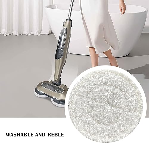 Miniatura 5 de VideoPUP Almohadillas de microfibra de repuesto para trapeador de vapor, 4 unidades, color blanco, reutilizables, lavables, compatibles con