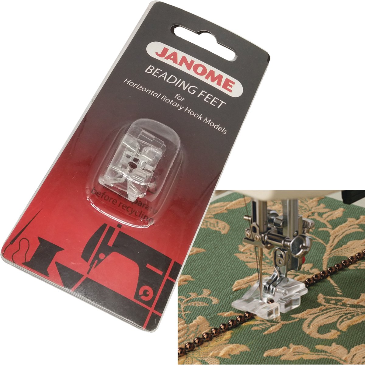 Buy HONEYSEW Beading Foot in Two Sizes for Janome Horizontal Rotary