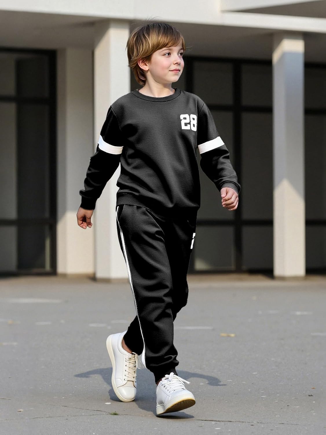 2pcs Toddler Clothes for Boys Baby Boy Fall Clothes Number 28 Long Sleeve Sweatshirt + Joggers Pants Outfit Set