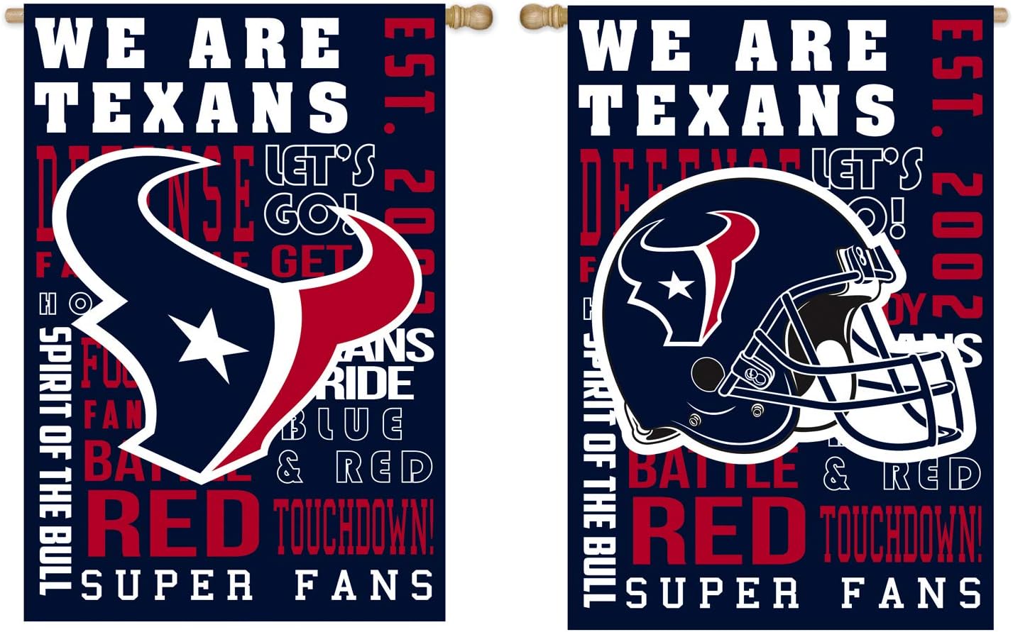 Team Sports America Houston Texans Fan Rules House Flag - 28 x 44 Inches
