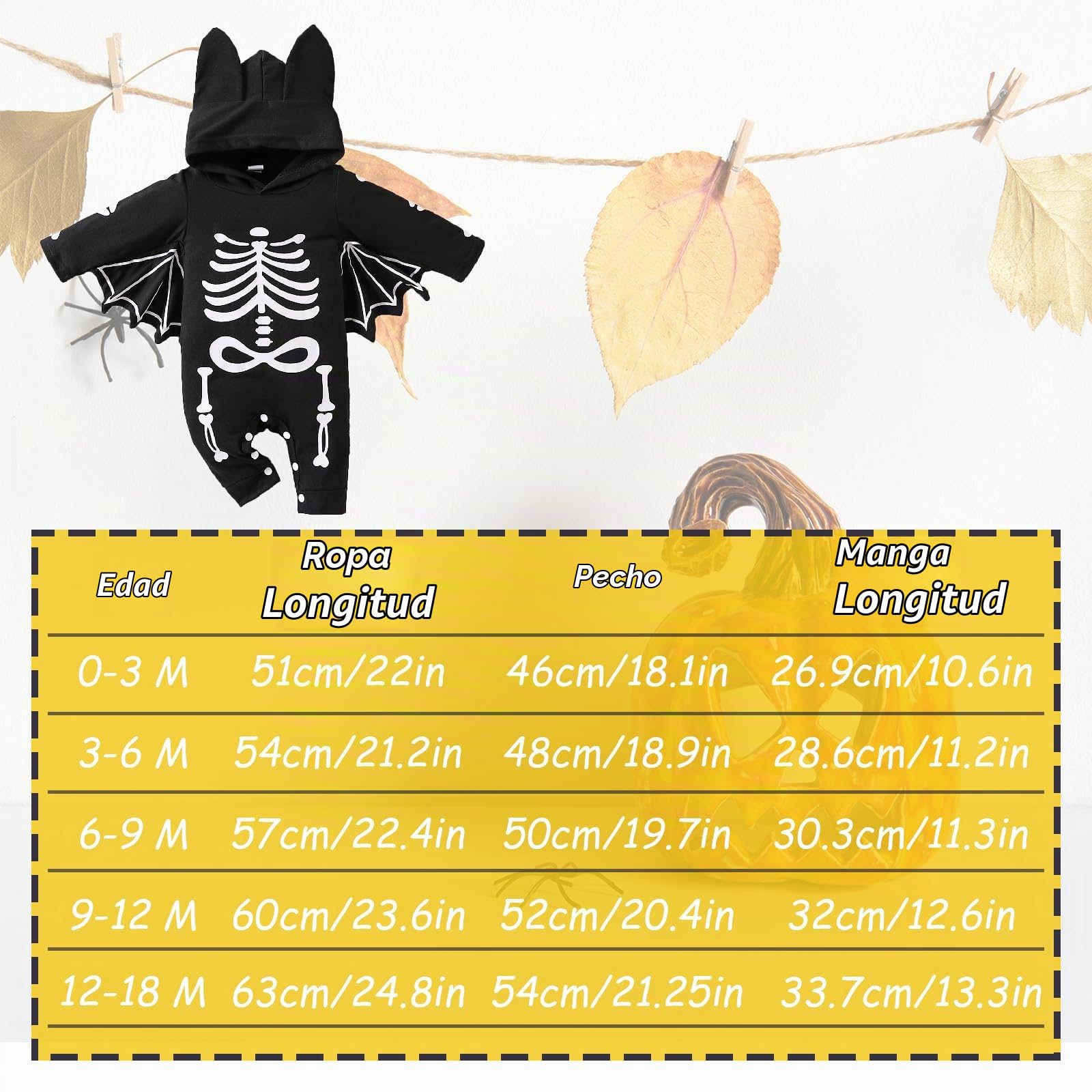 Disfraz Halloween Bebe, Disfraz Murcielago Bebe, Disfrazs Esqueleto Bebes, Disfraces Halloween Bebes, Traje Halloweens Bebé, Body Halloweens Bebé 0-18 Meses