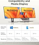 USB C Laptop Docking Station Stand, Dual Monitor 4K@60Hz, 9 in 1 USB C Hub with 2 HDMI, 2 USB 3.0, PD 100W, Universal Dock Station for MacBook Pro/Air/Dell/HP/Surface/Lenovo