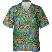 Ukulele Hawaiian Shirt for Men - Instrument Mens Hawaiian Shirt, Button Down Shirt Short Sleeve MP_HW_152