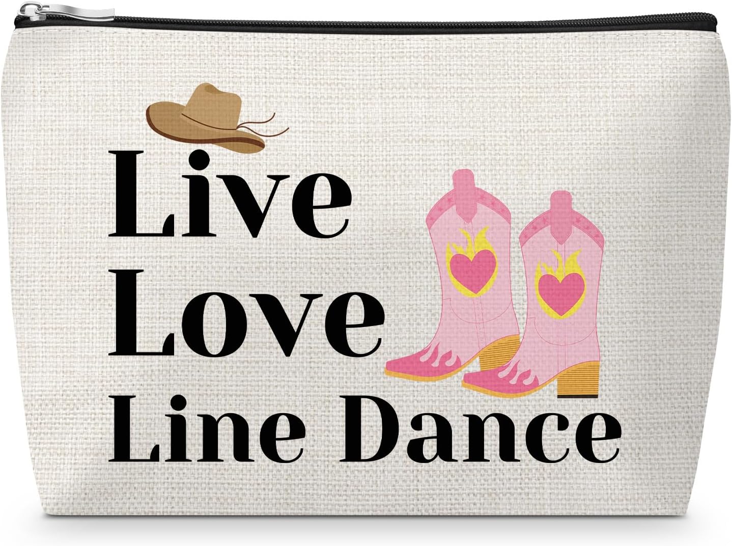Line Dancer Country Music Lover Gift Makeup Bag Dancing Gifts for Dance Teams Teacher Inspirational Gift Country Music Dancing Dancer Cosmetic Bag Christmas Birthday Gifts Zipper Travel Pouch