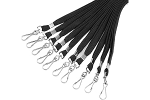 Prudiut 25 Pack Black Lanyards Bulk