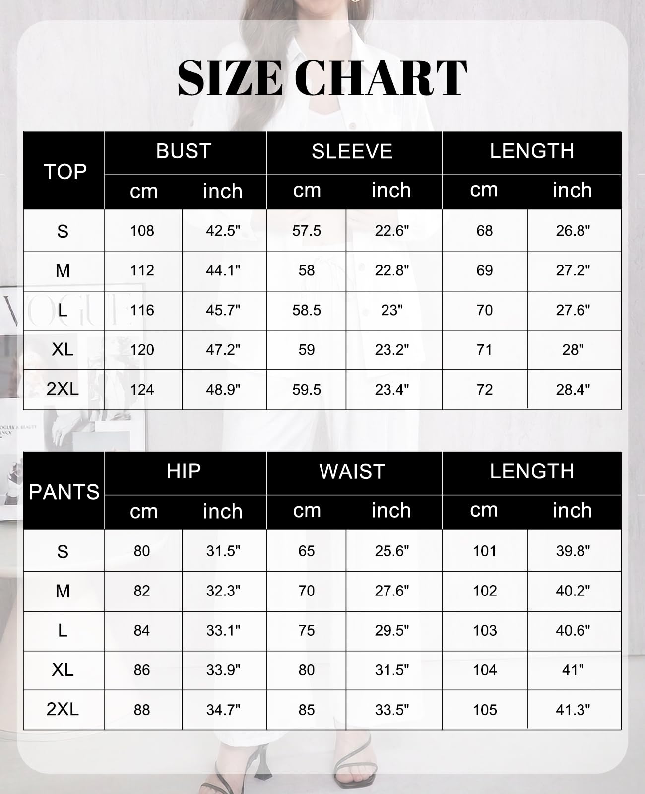Adigaber Chándal de Manga Larga para Mujer Camisa con Botones y Holgado Cintura Alta Pierna Ancha Cordón Pantalones con Bolsillos — view 7